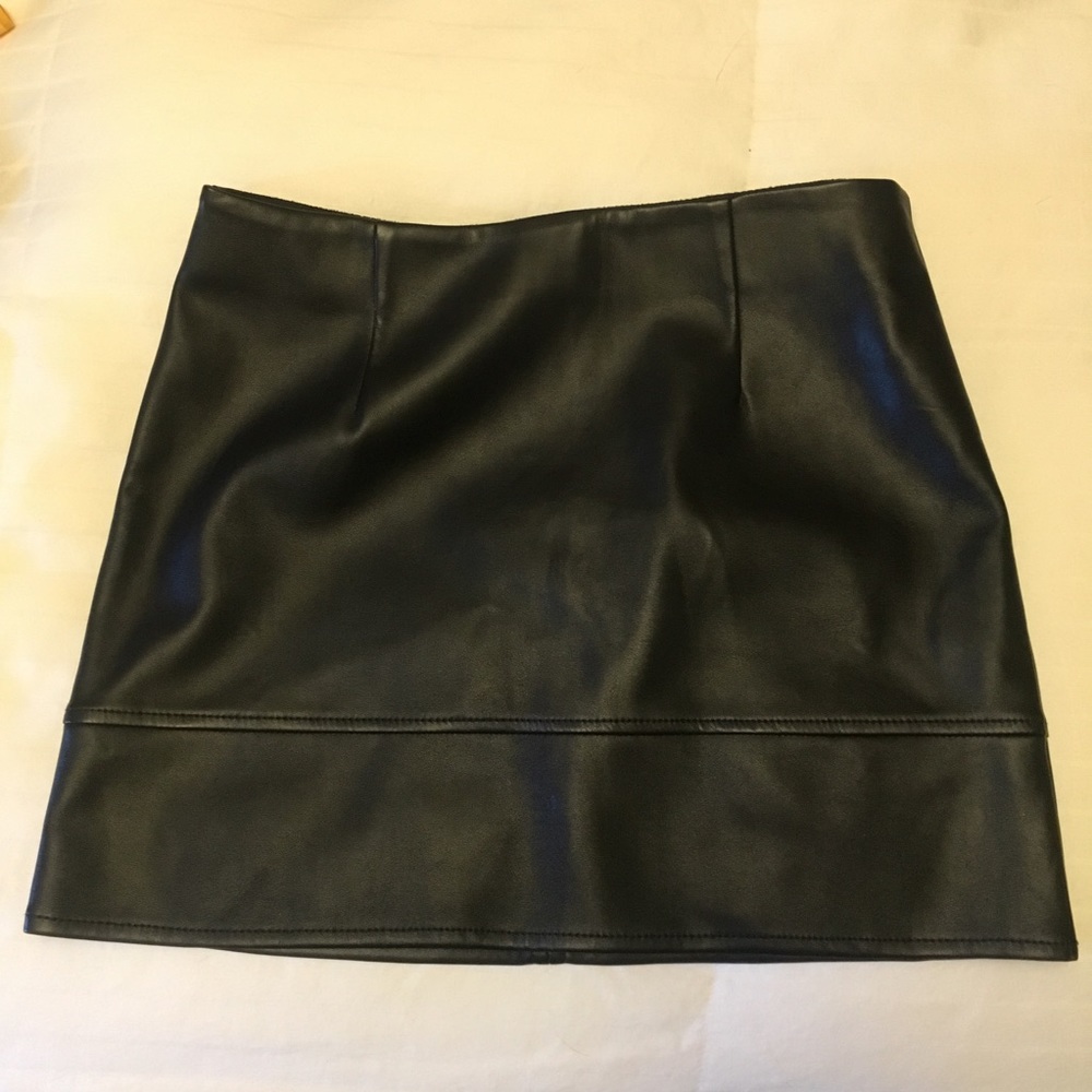 ASOS faux leather mini skirt with back zipper.